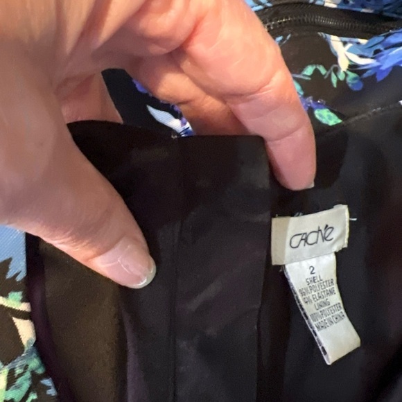 Vintage Cache Floral Bead Embellished Sheath Dress Back Zip - Picture 9 of 9